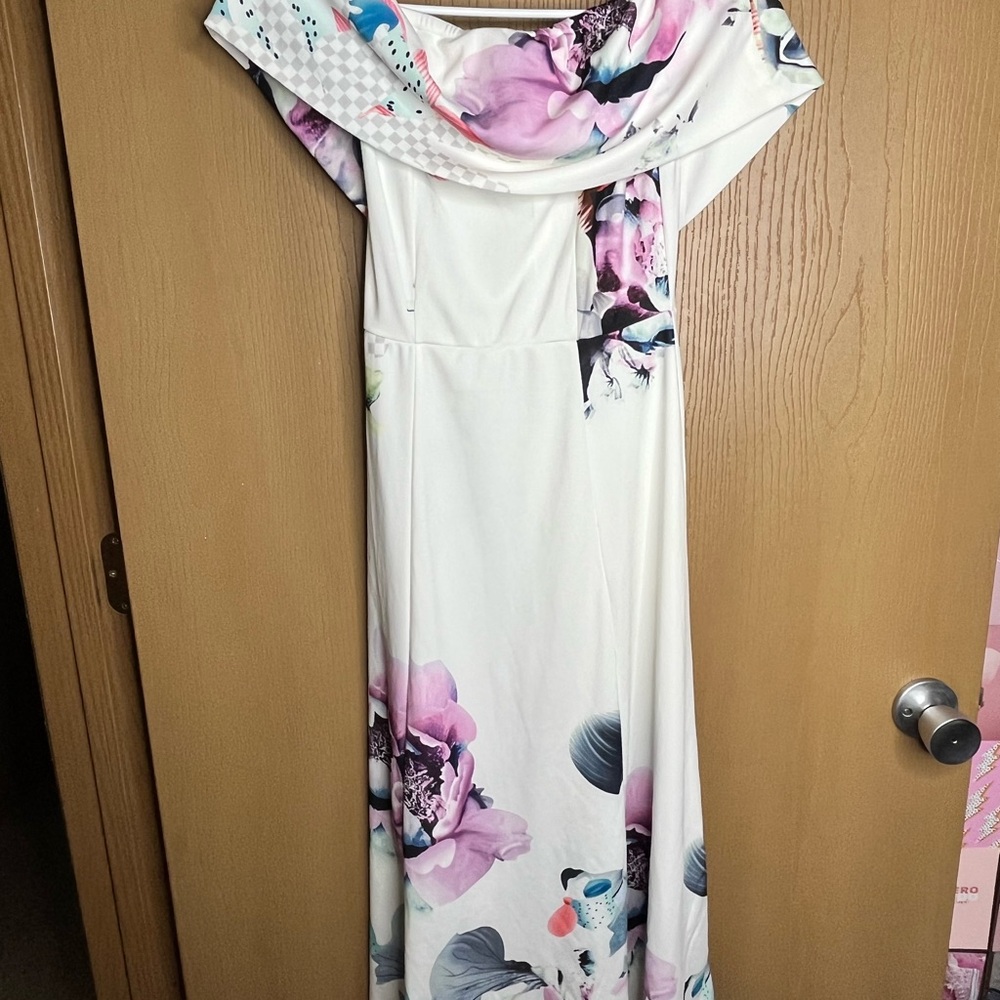Elegant Floral Off-Shoulder Dress